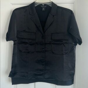 Rachel Zoe Black Short Sleeve Blouse